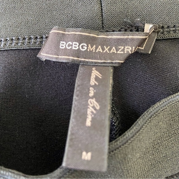 BCBGMAXAZRIA LANDYN faux Leather black pants stretchy material bikercore medium - Picture 3 of 14